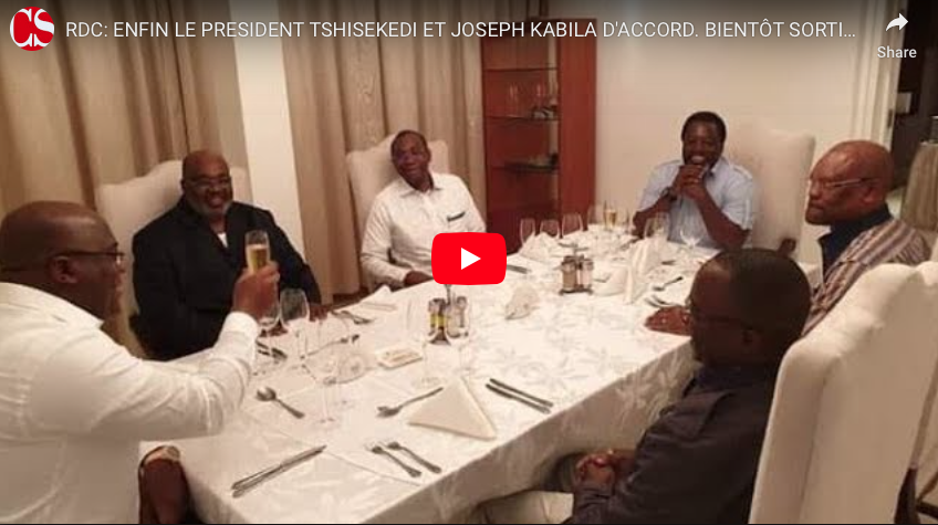 RDC: ENFIN LE PRESIDENT TSHISEKEDI ET JOSEPH KABILA D’ACCORD. BIENTÔT SORTIE DU GOUVERNEMENT